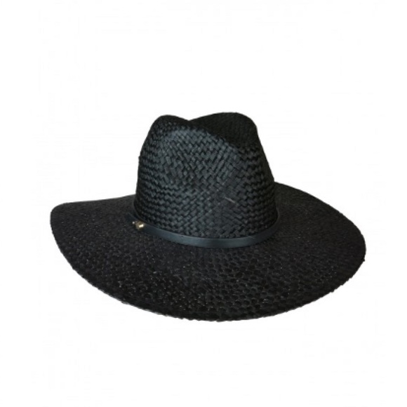 NWT Ace of Something Australia Black Straw Diaz Hat - Picture 2 of 10